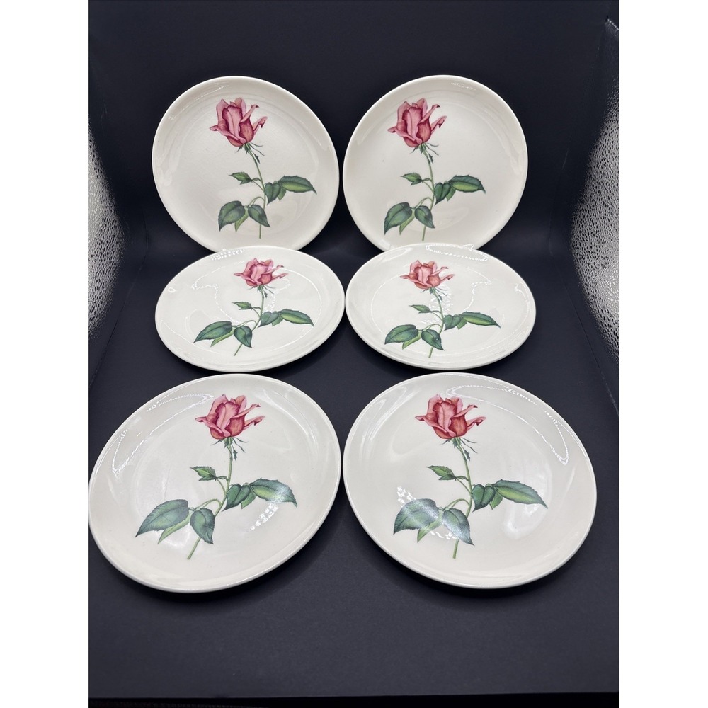Set of 6 Vintage Harmony House "Betsy Rose" 6" Dessert / Bread Plates